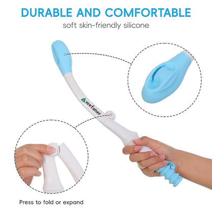 folding wiping toilet aid tool and 20PCS Compressed Washcloth Towels,Combination set,Self Help Wipe Butt for Fat People，Limited Mobility,Elderly, Pregnancy.