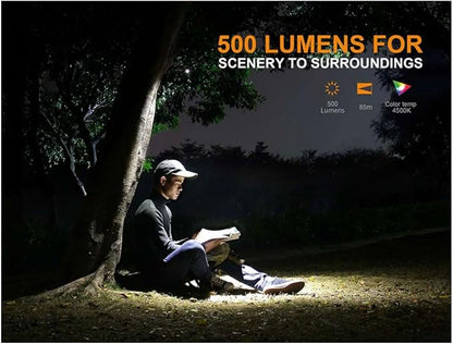 Fenix Flashlights, LD Series LED Flashlight, Model 15R, Right Angled Rechargeable, 500 Lumens, Black