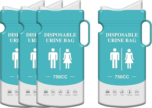 Disposable Urine Bags Pee Bags Unisex Urine Bag Vomit Bag for Outdoor Travel Urinal Toilet Traffic Jam Emergency Portable Car for Men Women Kids Children Patient 4PCS