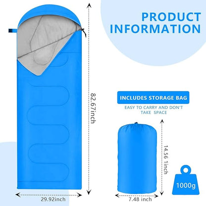 Camping Sleeping Bags for Adults Kids Portable Waterproof Lightweight Sleeping Bag 4 Seasons Winter, Fall, Spring, Summer Backpacking Hiking Mountaineering Indoor Outdoor Use