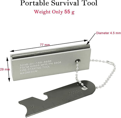 Flint Fire Starter, Fire Starter Survival Tool with Magnesium and Ferro Rod for Camping Hiking Outdoor Survival