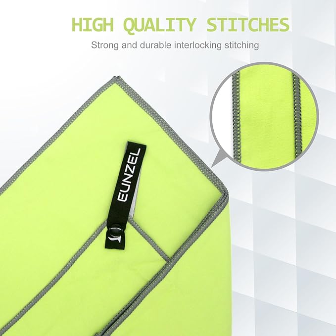 Eunzel Quick Dry Camping Towel, Microfiber Travel Towel 3 Size at 1 Pack,Fast Drying Towel Set for Camping, Beach, Gym, Sports, Yoga & Swimming Pool, Olive