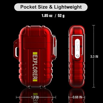 Torch Lighter, 2 Pack Butane Lighter, Windproof Outdoor Gas Lighter Adjustable Jet Flame Lighters, Fireplace Fireworks Grill Camping BBQ Lighter, Gifts for Men. (Black+Red)(Without Butane)