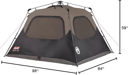 Coleman 4/6/8/10 Person Instant Camping Tent with 1-Minute Setup, Large Family Tent with Pre-Attached Poles, Air Vent, & Carry Bag, Sets Up in About 60 Seconds