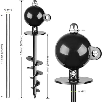 SELEWARE Dog Tie Out Stake Outdoor Anti-rust Dog Anchor for Large Dogs up to 220 lbs, Free Rotation Dog Stake Dog Camping Gear Twist Rod Included