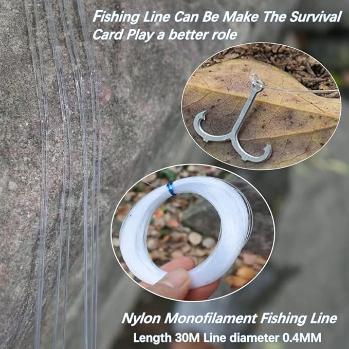 8Pcs Survival Cards Multi-Functional Tool Card Emergency Camping Tool EDC Kit in Your Walletcard with Fishhook Fishing Line,Survival Guide Multitool Camping Gear for Outdoor Hiking Hunting