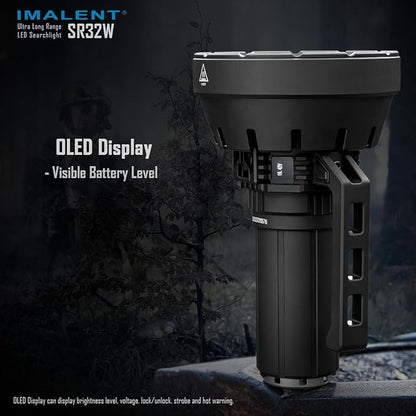 IMALENT SR32 LED Flashlight Rechargeable 120,000 Lumens, 2080 Meters Throw Super Bright Flash Light with OLED Display, Type C Fast Charge High Lumen Searchlight for Outdoor, Hunting and Emergency