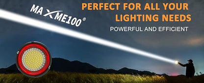 MAXME100® Dual Head Long Throw Flashlight, Flashlight High Lumens, Rechargeable, Super Bright, Powerful, Heavy Duty Long Lasting Flashlight for Outdoor Activity & Emergency Use