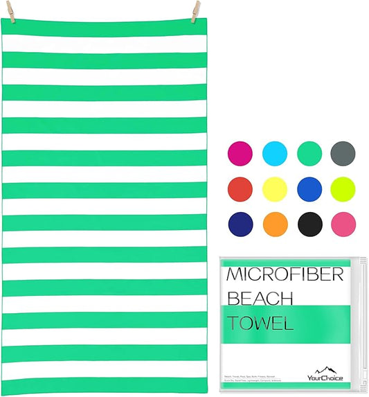 Your Choice Microfiber Beach Towels, Sand Free Beach Towel, Quick Dry Beach Towel, Extra Large Beach Towels for Adults, Kids (67x35 Inch, 60x30 Inch), Travel Towel, Camping Towel