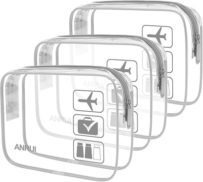 ANRUI Makeup Bags Clear Cosmetic Bag for Women Small Makeup Pouch for Girls/Kids Travel Toiletries Organizer Bags Waterproof Travel Liquids Storage Bags