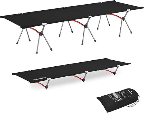 Naturehike ArmyWild Folding Camping Cot, Height Adjustable Ultralight Backpacking Cot, Portable Camping Bed for Camping Hiking Travel Home