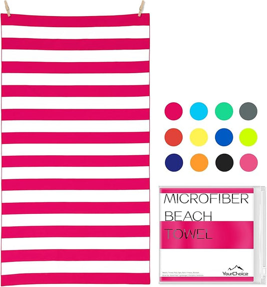 Your Choice Microfiber Beach Towels, Sand Free Beach Towel, Quick Dry Beach Towel, Extra Large Beach Towels for Adults, Kids (67x35 Inch, 60x30 Inch), Travel Towel, Camping Towel