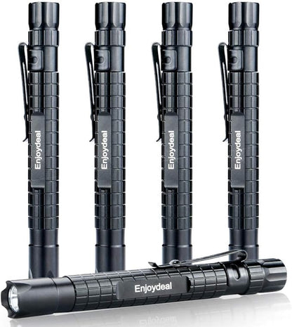 5PCS LED Pen Light Flashlight Ultra Slim 1000LM Penlight Waterproof Pocket Flashlight for Indoor Outdoor Inspection Work Repair and Emergency 5.5inch