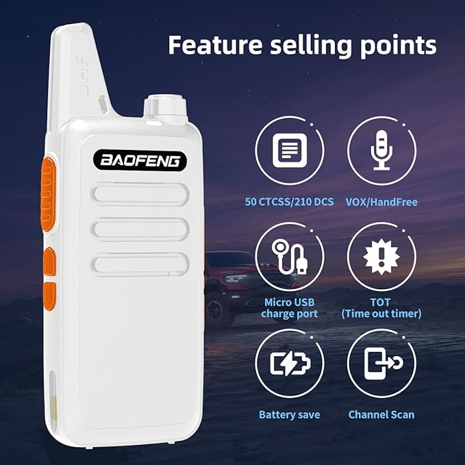 BAOFENG BF-888S Upgraded Walkie Talkies T20 Long Range Walkie Talkie for Adults with Earpiece Mic Rechargeable 2-Way Radios Handheld Two-Way Radios Transceiver Kids with USB Charger for Camping 2pcs