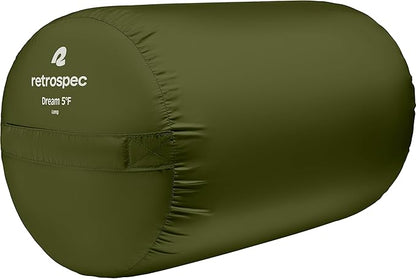 Retrospec Dream Mummy Sleeping Bag - 30°F Camping & Travel Essential Gear with Water - Resistant Shell & Synthetic Fill - Zippered Pocket & Stuff Sack