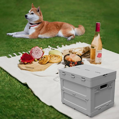 3 in 1 Folding Storage Box with Table, Multifunctional Collapsible Bins with Parking Warning Sign, Outdoor Storage Bin for Picnic, Home, Office, Car