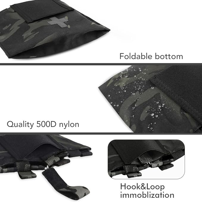 KRYDEX Tactical Blow Out Kit Bag Medical Pouch First Aid Bag IFAK Pouch with MOLLE and Belt Loop