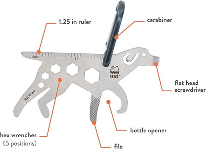 UST Tool-a-Long Multi-Tool Carabiners with Durable, Compact Stainless Steel Construction for Hiking, Kayaking, Camping, Travel and Outdoor Survival