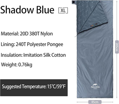 Naturehike Lightweight Compact Sleeping Bag, 59℉/32℉ Envelope Ultralight Backpacking Sleeping Bag Portable, Waterproof with Compression Sack for Cold&Warm, Camping, Traveling, Hiking