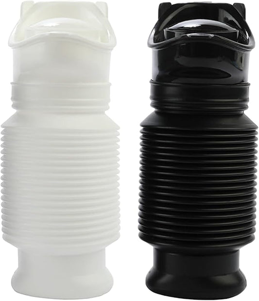 Scalable Emergency Urinal, 2 Pack 750ml Portable Toilet for Car, Portable Mini Outdoor Camping Travel Shrinkable Personal Mobile Toilet Potty Pee Bottle for Kids Adult