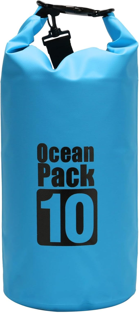 Waterproof Dry Bag 10L Custom PVC Sack Rafting Camping Hiking Backpack Kayak Sport Beach Gear Dry Bag (Blue)