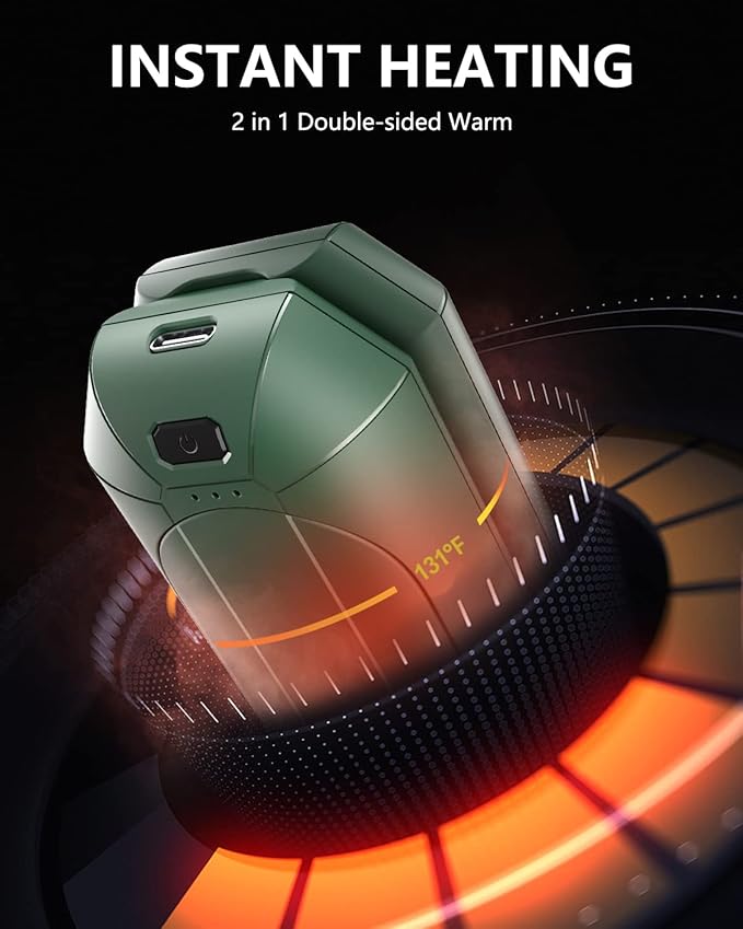 Hand Warmers Rechargeable, Dnaleao 2 Pack 4000mAh Electric Portable Pocket Heater, Heat Therapy Great for Outdoors, Hunting, Golf, Camping, Warm Gifts