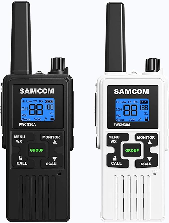 SAMCOM FRS Two Way Radios Rechargeable Walkie Talkies for Adults, 2 Way Radios Long Range 22 Channels VOX Hands Free Emergency Group Call,Portable 1250mAh with USB Charger/NOAA/Flashlight (2 Pack)
