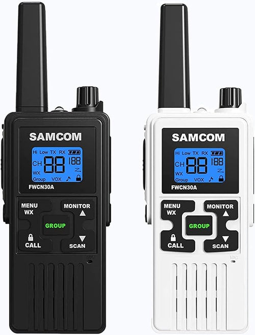 SAMCOM FRS Two Way Radios Rechargeable Walkie Talkies for Adults, 2 Way Radios Long Range 22 Channels VOX Hands Free Emergency Group Call,Portable 1250mAh with USB Charger/NOAA/Flashlight (2 Pack)