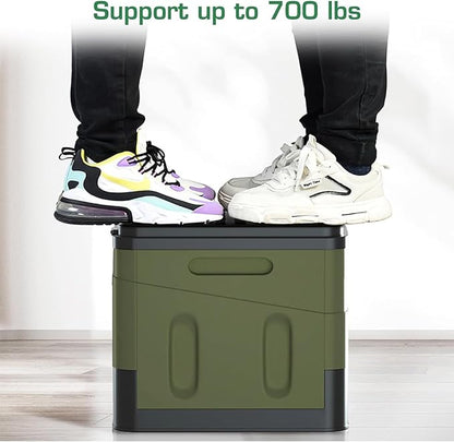 Portable Camping Toilet Water-Proof, Foldable, & Supports up to 700lbs (Army Green, 10.6 * 11.8 * 11.8 INCH)