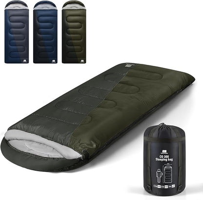 0 Degree XXL Sleeping Bags for Adults Cold Weather,Camping Sleeping Bag with Compression Sack for Winter Hiking, Hunting,Traveling