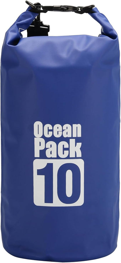 Waterproof Dry Bag 10L Custom PVC Sack Rafting Camping Hiking Backpack Kayak Sport Beach Gear Dry Bag (Navy Blue)