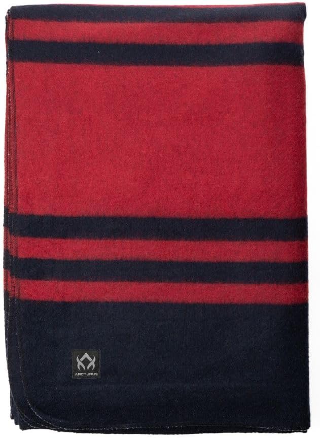 Arcturus Patterned Wool Blankets - 4.5lbs Warm, Heavy, Washable, Large | Great for Camping, Outdoors, Sporting Events, or Survival & Emergency Kits