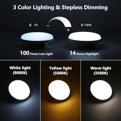 10000mAh Rechargeable Hanging Tent Light with Magnet, Portable 30W 4000LM LED 3 Color Lighting Modes Camping Lantern, Power Bank, IPX5 Waterproof LED Flashlight for Emergency & Gift