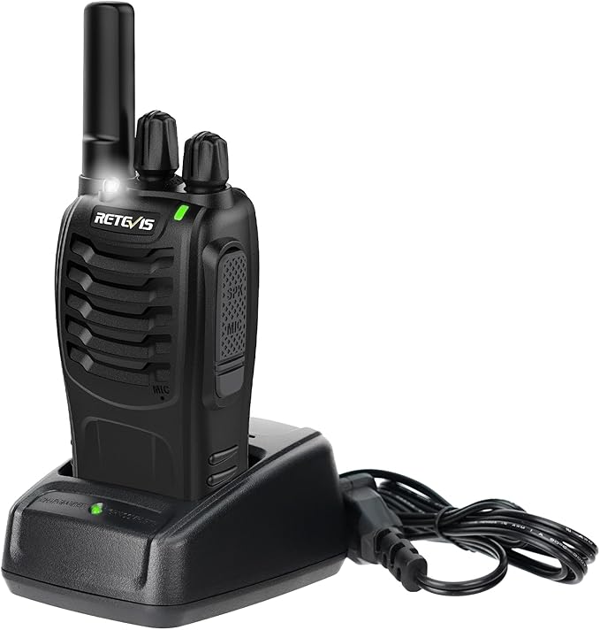 Retevis H-777 Walkie Talkie Rechargeable Long Range,Portable Two-Way Radio, Flashlight, Emergency Alarm, Hands Free(1 Pack)