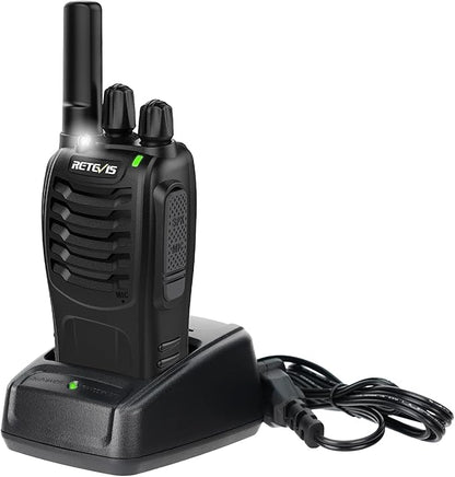 Retevis H-777 Walkie Talkie Rechargeable Long Range,Portable Two-Way Radio, Flashlight, Emergency Alarm, Hands Free(1 Pack)