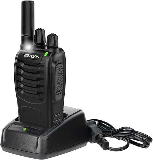 Retevis H-777 Walkie Talkie Rechargeable Long Range,Portable Two-Way Radio, Flashlight, Emergency Alarm, Hands Free(1 Pack)