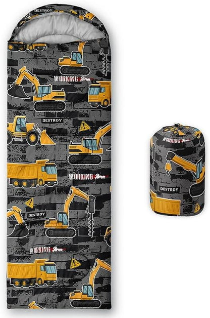 Kids Sleeping Bag for Boys Girls,Western Cowboy Print-Lightweight Warm Portable Outdoor Indoor-Waterproof Cold Weather Resistant Sleeping Bag for Camping Hiking