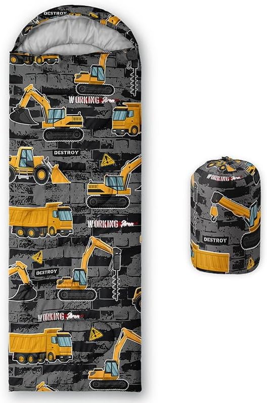 Kids Sleeping Bag for Boys Girls,Western Cowboy Print-Lightweight Warm Portable Outdoor Indoor-Waterproof Cold Weather Resistant Sleeping Bag for Camping Hiking