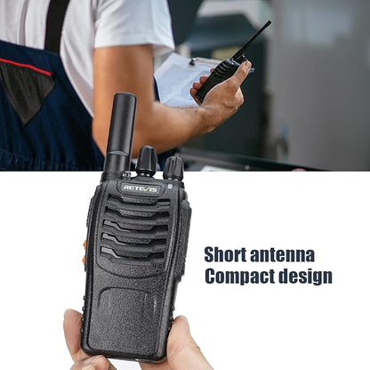 Retevis H-777 Walkie Talkies Rechargeable, 2 Way Radios Long Range, Portable FRS Two-Way Radios, Short Antenna, LED Flashlight, for Adults Family Outdoor (3 Pack)