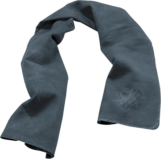 Ergodyne Chill Its 6602 Cooling Towel, Long Lasting Cooling Relief, Gray 29.50" x 13.00"