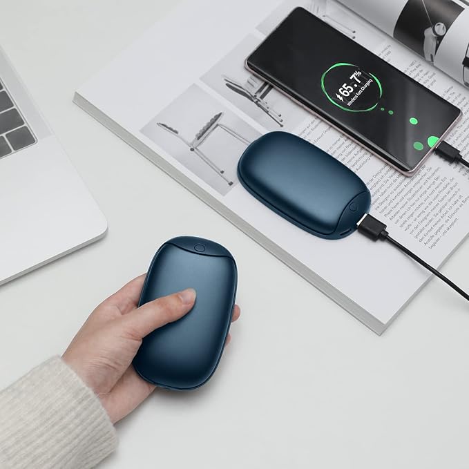 2 Pack Hand Warmer Rechargeable, Magnetic Twins Electric Hand Warmer, Reusable Type-C USB Handwarmer, Portable Hand Warmer 8000mAh, Great for Outdoor Sports, Hunting, Camping, Golf, Warm Gifts