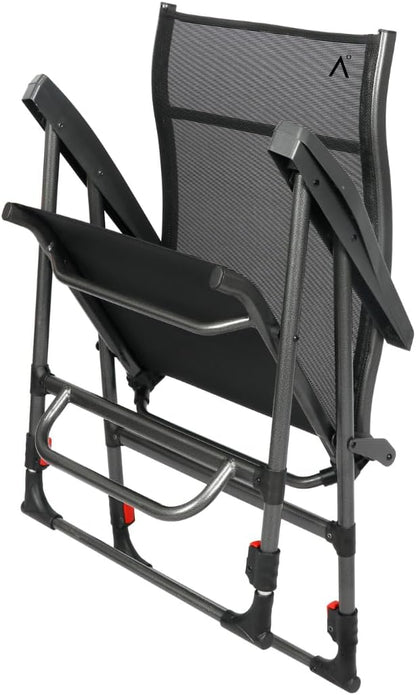 Sports Chair - Height Adjustable Camping Chair with 3 Levels, Lightweight Aluminum, Mesh Back - Rise Above The Crowd with Ultimate Comfort & Versatility