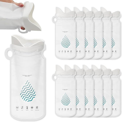 Coolrunner Disposable Urine Bags,8/12/20/24 Pack Camping Pee Bags, Disposable Urinals Vomit Bags for Travel Urinal Toilet Traffic Jam Emergency Portable Toilet Bee Bag for Men Women Kids Patient