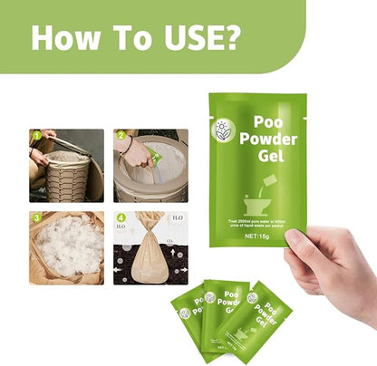 30 Pcs Portable Toilet Gel, 15g/Pack, Quick Super Absorbent, ECO-Friendly Poo Gel for Camping Toilet Chemicals Deodorant, Poo Urine Powder for Outdoor Camping, Hiking, Emergency Toilets