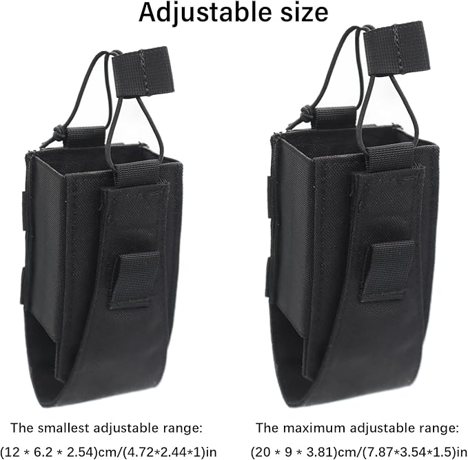 1000D Nylon Tactical Radio Holder Radio Case Radio Pouch Military Molle Radio Walkie Talkie Holder Bag Hunting Magazine Pouches Pocket for Two Ways Walkie Talkies Compatible (Black)