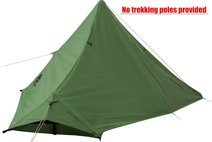 1 Person Trekking Pole Tent for Backpacking - Ultralight Backpacking Tent, Waterproof Hiking Tent for Camping, Lightweight Camping Tent for Scouts, Trekker(NO Trekking Poles)