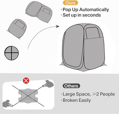 EighteenTek Pod All Weather Sports Tent with Attached Floor, Instant Outdoor Bubble Tent, Rainproof Camping Sun Shelter for Sports Events Camping Fishing Cheering, 1-4 Persons
