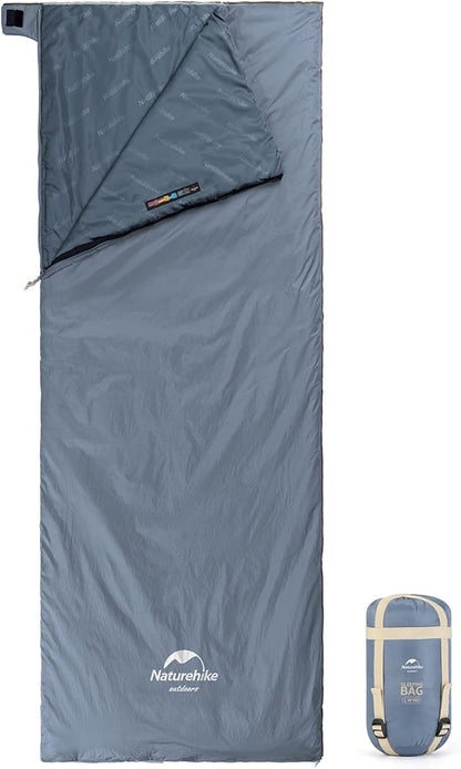 Naturehike Lightweight Compact Sleeping Bag, 59℉/32℉ Envelope Ultralight Backpacking Sleeping Bag Portable, Waterproof with Compression Sack for Cold&Warm, Camping, Traveling, Hiking
