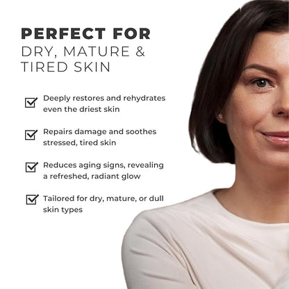 SuperRenew Organic Face Oil Hydrating Facial Skin Care Products with Bakuchiol, Sea Buckthorn, CoQ10, Squalane Face Moisturizer for Dry Skin, Anti-Aging Oil Women’s Night Routine (35ml) - Green bag