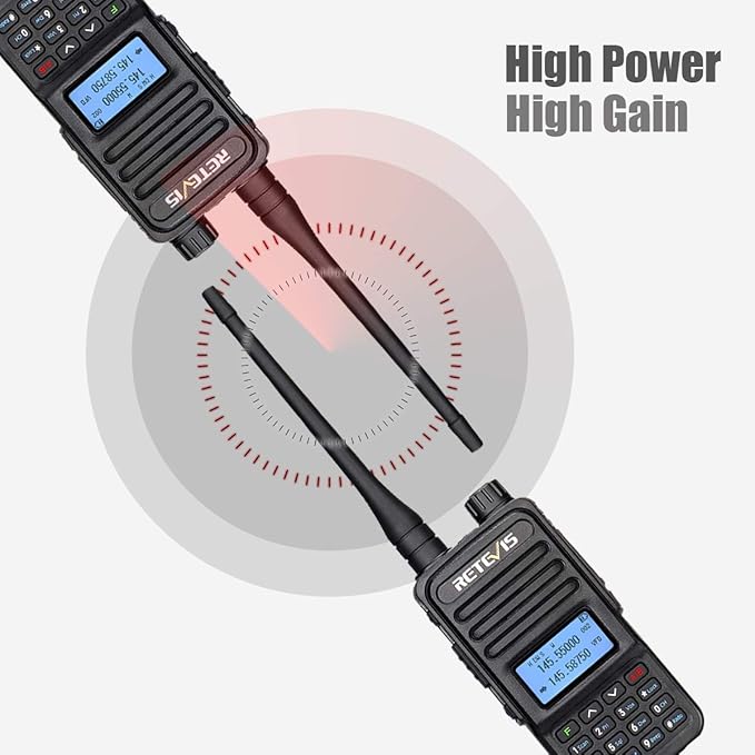 Retevis RT85 Ham Radios Long Range,Rechargeable Walkie Talkies,High Power,Built in VFO,DTMF,VOX,Emergency Alarm,Flashlight,Dual Band Radio for Family Survival Gear Camping Hunting (2 Pack)